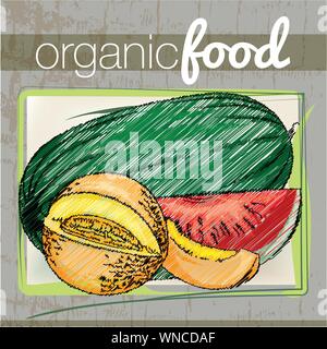 Bio Lebensmittel-Abbildung Stock Vektor