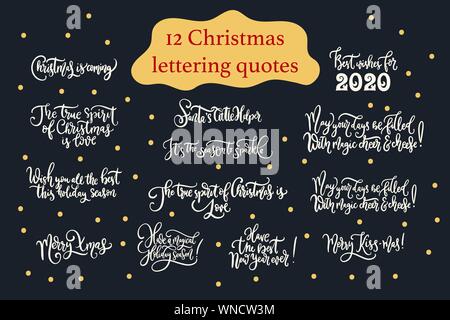 Frohe Weihnachten. Vektor Schriftzug Zitate. Die Typografie. Hand Skript Kalligraphie Abbildung gezeichnet. Stock Vektor