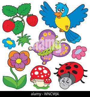 Spring Time Nature Collection Stock Vektor