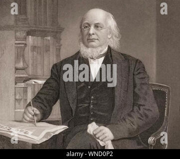 HORACE GREELEY (1811-1872) amerikanischer Staatsmann und Gründer der New York Tribune Zeitung Stockfoto