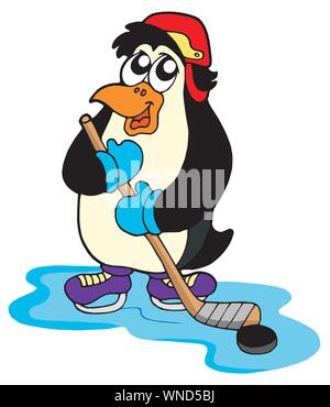 Penguin hockey player Stock Vektor