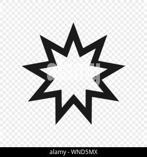 9 Stern - Symbol der Bahai Glauben/Bahaism. Vector Illustration. Für Ihr Design Template Stock Vektor