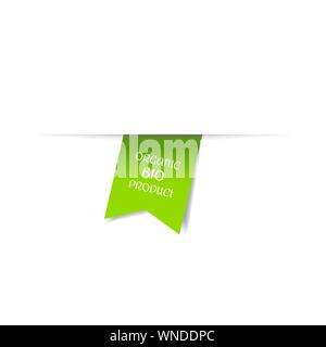 Eco organic product label or tag. Vector Vegan green sticker or badge. Vegan food sign. Stock Vektor