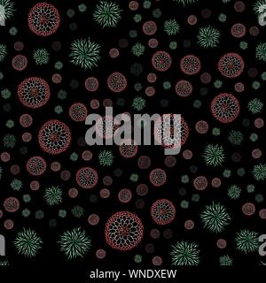 Nahtlose Muster der Umrisse Mikroben. Bunte einfache Linie Elemente aus einer medizinischen Konzept. Editable vector Schlaganfall Mikrobe. Virus-Symbol. Hand schlecht gezeichnet Stock Vektor