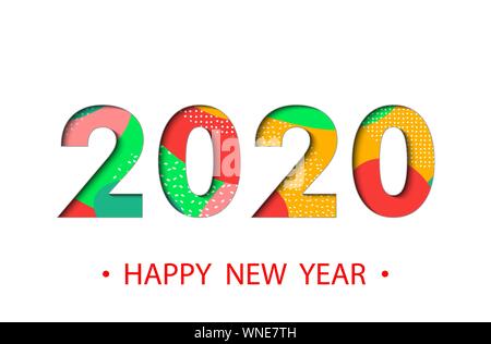 Frohes Neues Jahr 2020 Hintergrund mit topographische Karte. Grußkarte design Stock Vektor