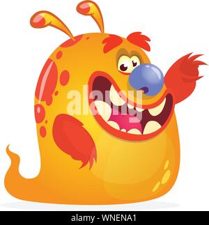 Orange monster Cartoon. Halloween Vector Illustration Charakter Stock Vektor
