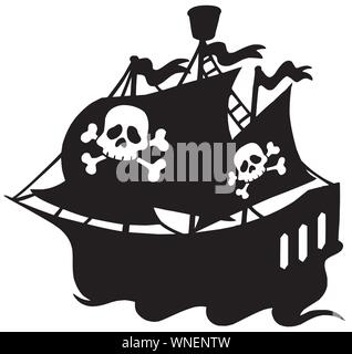 Piratenschiff Silhouette Stock Vektor