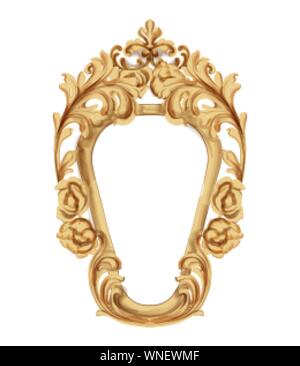 Barocke Luxus goldene Rahmen Vektor. Elegante Einrichtung. Viktorianische Ornamente reich gerahmte trendiges Design Stock Vektor