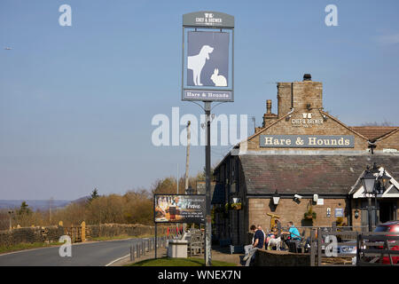 Tameside boarder Werneth niedrige Hare & Hounds Inn Stockfoto