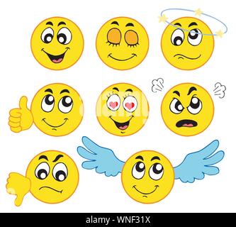 Verschiedene smileys 1. Stock Vektor