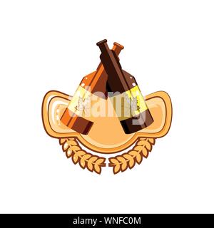 Flaschen Bier oktoberfest Dichtung Vector Illustration Design Stock Vektor