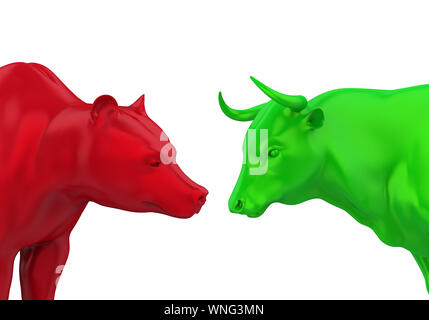 Bullish und Bearish Abbildung Stockfoto
