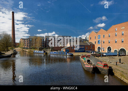 Tameside, Portland Basin Museum restauriert Lager Ashton-under-Lyne, Dukinfield Kreuzung Peak Wald Canal, Ashton Canal, Huddersfield schmalen Kanal Stockfoto