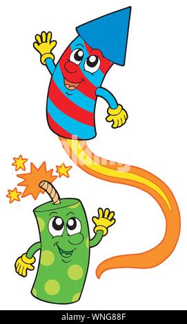 Paar nette Feuerwerk Stock Vektor