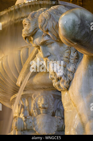 Catania - Die nächtlichen Detail der von Tito Brunnen Amenano von Tito Angelini (1837). Stockfoto