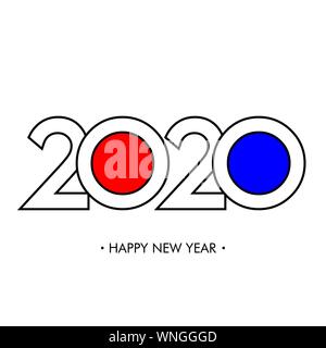 Frohes Neues Jahr 2020 Text Design logo, Vector Illustration Stock Vektor