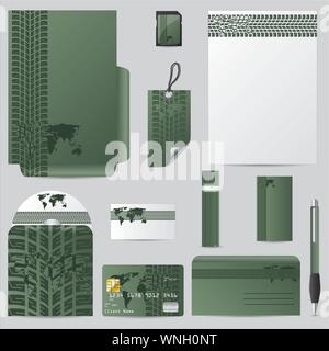 Grüne stationäre Vektor einrichten Stock Vektor