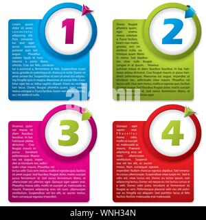 Nummeriert verkauf Label mit Produkt Beschreibung einstellen Stock Vektor