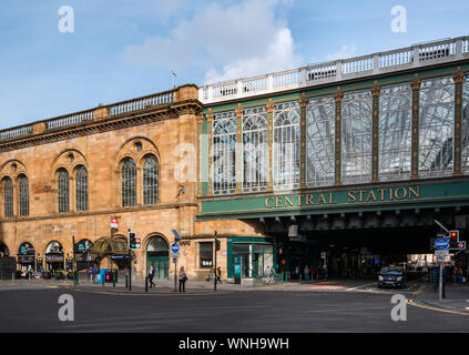 Glasgow Hauptbahnhof viktorianische Architektur, Glasgow, Schottland, Großbritannien Stockfoto