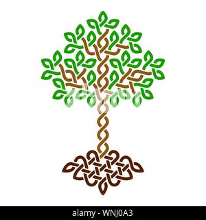 Abbildung: keltischer Baum des Lebens, Farbe Version, Vector Illustration Stock Vektor