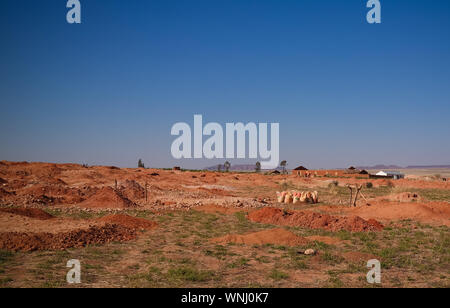 Bergbau von Edelsteinen, Gold und saphiren an Ilakaka Ihosy Bezirk, ihorombe Region, Madagaskar Stockfoto