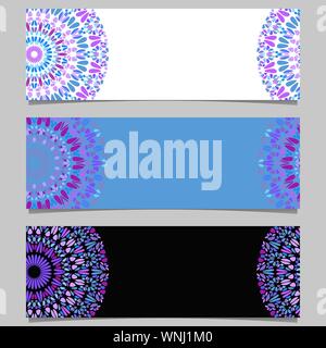 Geometrische Edelstein Mandala banner Vorlage festlegen - farbenfrohe abstrakte Vector Graphic Design mit geschwungenen Formen Stock Vektor