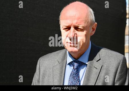 Damian Grün. MP für Ashford. Interviews auf College Green, Houses of Parliament, Westminster, London. Großbritannien Stockfoto
