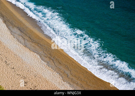 Mit Blick auf den natürlichen Muster und Strukturen der Jurassic Coast, in der Nähe der Durdle Door, Dorset, England. Stockfoto