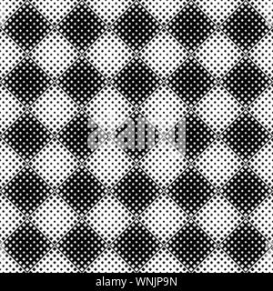 Geometrische monochrome Nahtlose quadratischen Muster Hintergrund Design - Abstrakte schwarze und weiße Vektor Grafik aus diagonal Quadrate Stock Vektor