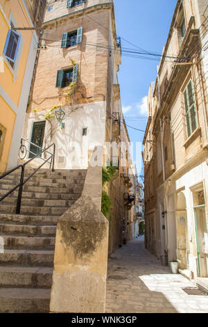 Malta, Altstadt von Senglea, drei Städte, engen steilen Straße, Gassen, Grand Harbour, Stockfoto