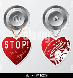 Herzen am Türgriff Stock Vektor