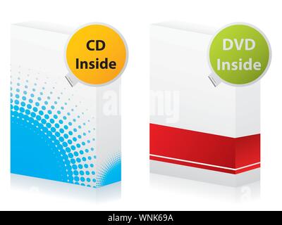Cd- und DVD-Boxen Stock Vektor