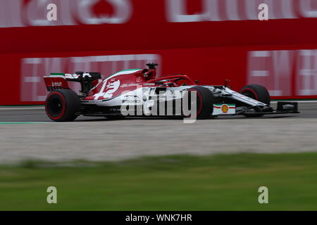 Monza, Italien. 06 Sep, 2019. #07 Kimi Räikkönen, Alfa Romeo Racing. GP Italien, Monza 5-8 September 2019 Photo Credit: Unabhängige Agentur/Alamy leben Nachrichten Stockfoto