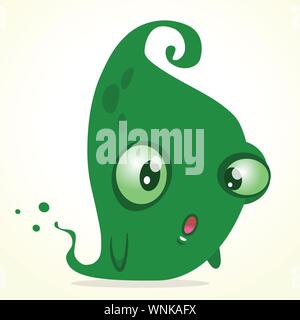 Cute cartoon grüne Geist. Vektor Halloween Monster Charakter isoliert Stock Vektor