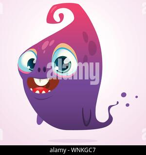Happy cartoon Rosa und Blau ghost. Vektor Halloween Monster Charakter isoliert Stock Vektor