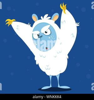 Wütend Cartoon Monster Yeti. Vektor Halloween bigfoot Charakter Stock Vektor