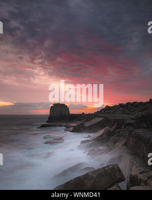 Sonnenuntergang am Pulpit Rock in Portland Stockfoto