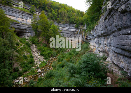 Wasserfällen Cascades de Hedgehog in der Franche Comté in Frankreich Stockfoto