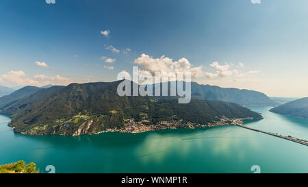 Luganer See Blick vom Berg Stockfoto