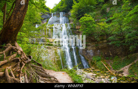 Wasserfällen Cascades de Hedgehog in der Franche Comté in Frankreich Stockfoto