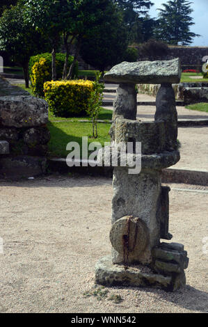 Stein Skulptur eines Gut im Parque de Castrelos in Vigo, North West Spanien, EU. Stockfoto