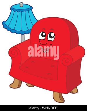 Cartoon Sessel mit Lampe Stock Vektor