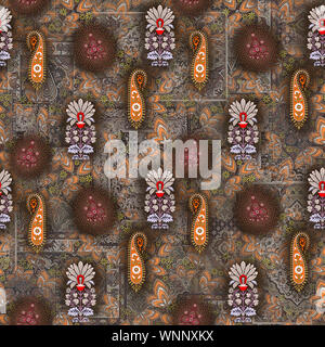 Nahtlose traditionelle indische Motiv Stockfoto