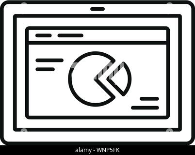 Tablet Finanzen Kreisdiagrammsymbol. Umrisse tablet Finanzen Kreisdiagramm vektor Symbol für Web Design auf weißem Hintergrund Stock Vektor