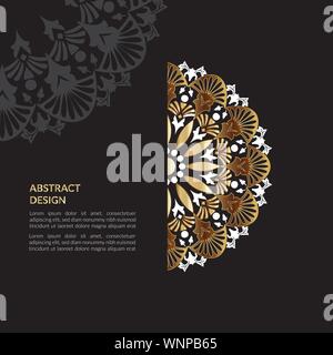 Luxus Zierpflanzen Mandala Design Hintergrund in der Farbe gold-Vektor Stock Vektor