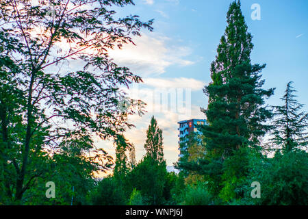 Nijmegen, Niederlande 2 Septemper 2019 einen Park vor einer komplexen SSH & Gebäude Stockfoto