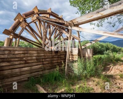 Wasserrad, John jarvie Historisches Anwesen, Braun Park, Utah. Stockfoto