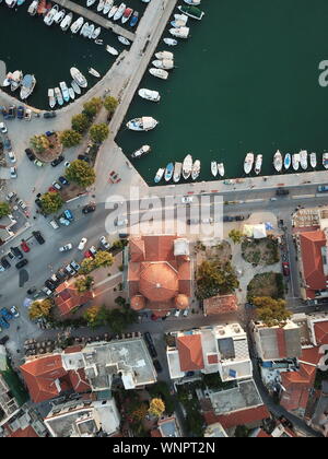 Griechische isand Segeln drone Stockfoto