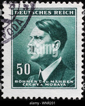 Adolf Hitler auf vintage Briefmarke Stockfoto