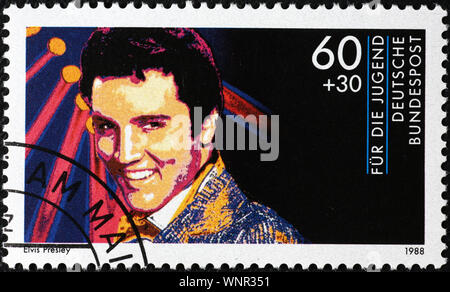 Elvis Presley auf deutschen Briefmarke Stockfoto